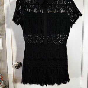 Gothic vibes 🖤 Black Lace Romper